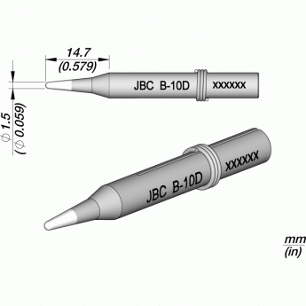 Жало коническое прямое JBC 14ST Tips ⌀1.5 × 14.7 мм 12A000065