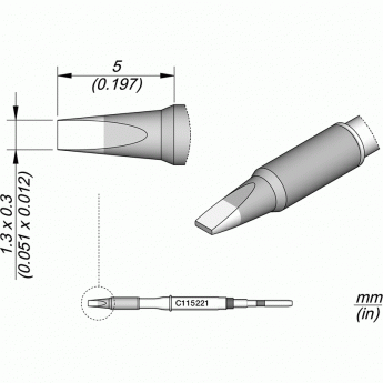 Жало JBC C115 прямое зубило 1.3x0 12A000131