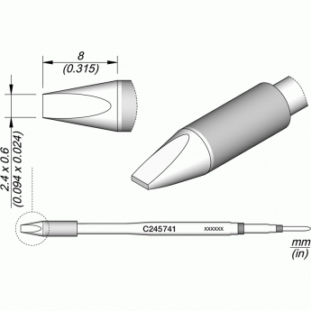 Жало для паяльника JBC C245 прямое зубило 2.4x0 12A000273