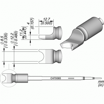 Жало для паяльников JBC C470 сложной формы Pin/Connector 12.2x12.7 мм 12A000435