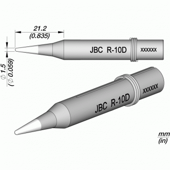 Жало коническое прямое JBC Iron Tips ⌀1.5 × 21.2 мм для паяльников 30ST, 40ST, SL2020, IN2100 12A000672