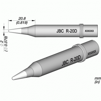 Паяльное жало JBC 65ST Tips коническое прямое Ø 2 × 20.8 мм 12A000673