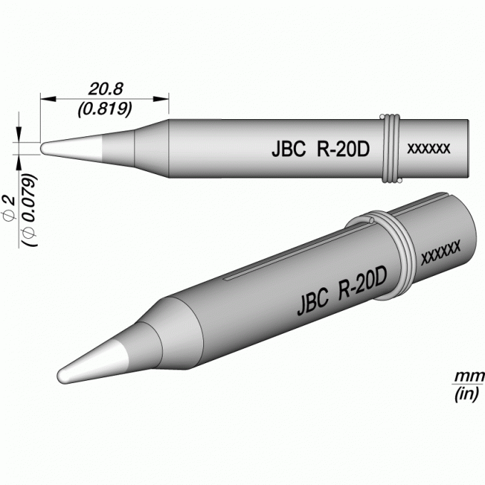 Паяльное жало JBC 65ST Tips коническое прямое Ø 2 × 20.8 мм 12A000673