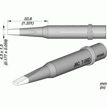 Жало клиновидное прямое JBC 65ST Tips 4.5x1.5x33.8 мм 12A000707